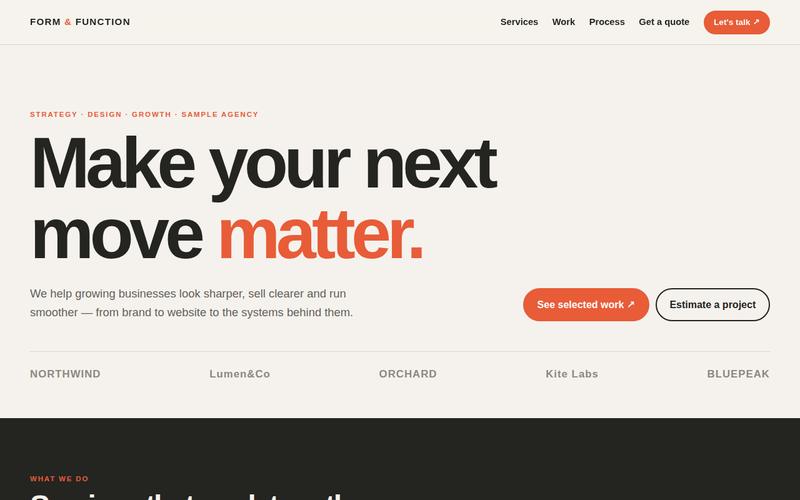 Preview of the Business Services & Creative Agency website concept