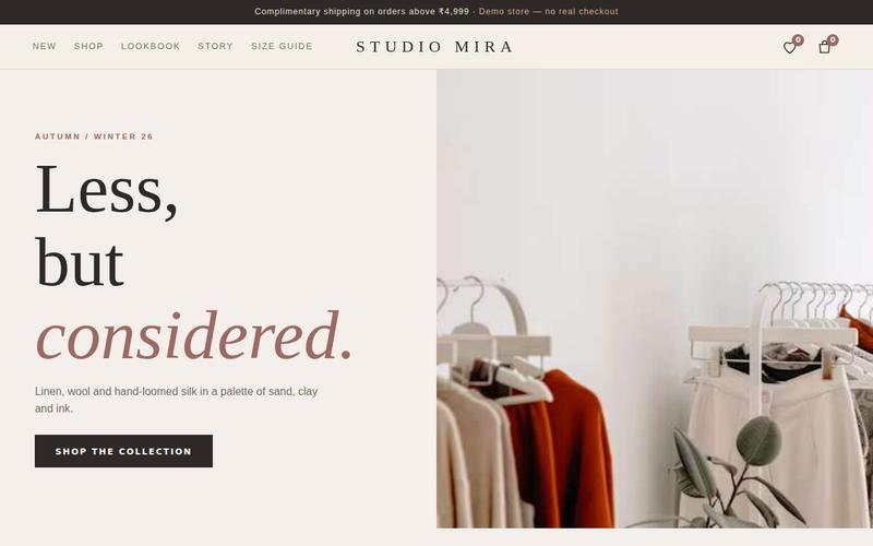 Preview of the Boutique & Fashion Website website concept