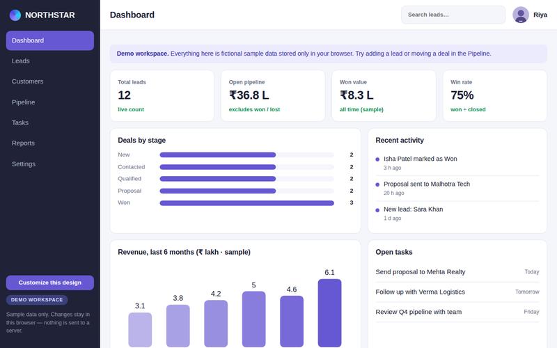 Preview of the Custom CRM & Business Dashboard website concept